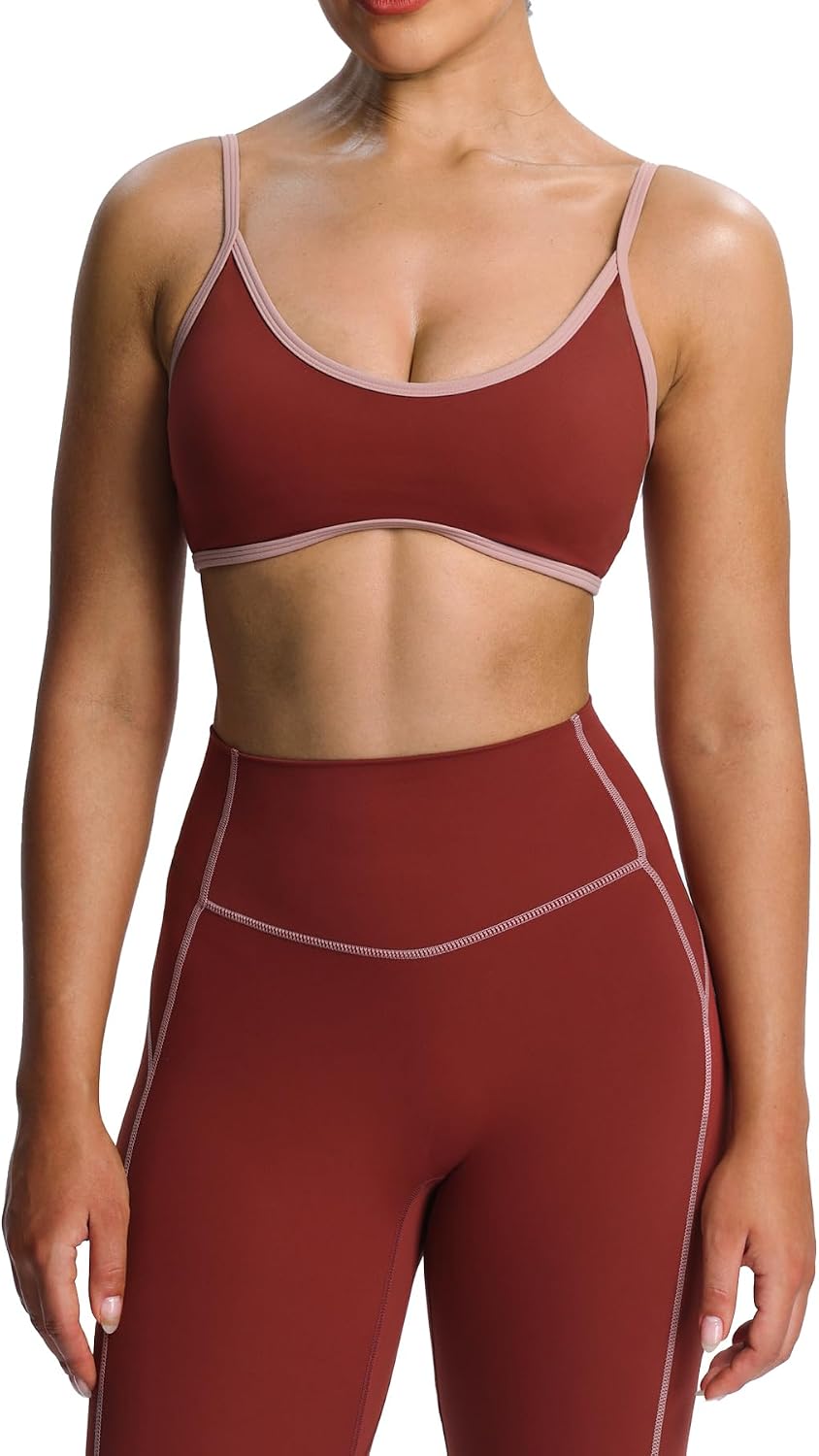 61YJvw9dAfL._AC_SL1500_.jpg Color-Blocked Thin-Strap Sports Bra (Removable Pads) - Image 1