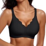 Womens Seamless Bras No Underwire Supportive Wireless Push Up Full Coverage  Comfort Scalloped T-Shirt Bra