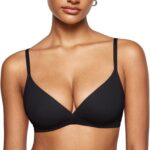 Women's  Triangle  Comfortable Unlined V Neck Wireless Smoothing Bra Top Stretch